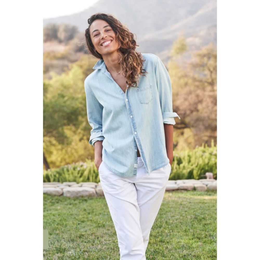 Frank & Eileen Eileen Relaxed Button-Up Shirt, Famous Denim, Sz L